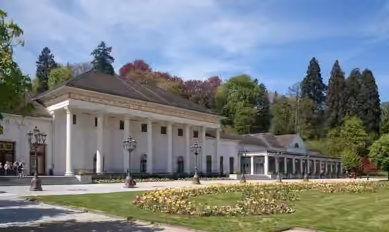 The Kurhaus in Baden-Baden, home of the casino, with its colonnade and gardens